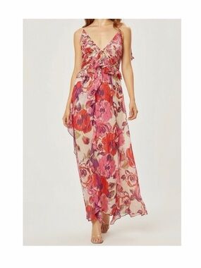 Misa Los Angeles Floral V-Neck Maxi Dress